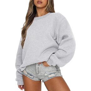 Caracilia المرأة بلوزات طويلة الأكمام Crewneck عادية فضفاضة تناسب البلوز كنزة بغطاء رأس من الصوف 2023 الخريف الملابس العصرية