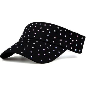 Sparkle Glitter Summer Rhinestone UPF 50+ Visor Bling Visor Ladies Visor Sun Visor for Women Outdoor Sports Fashion Golf Hat in Kuwait