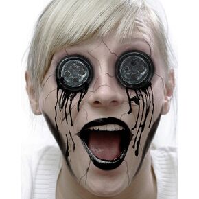 Fxe Faux Studio Black Button-Eyes injury 2-PC Zombie Halloween Latex Prosthetic Appliance. in Kuwait
