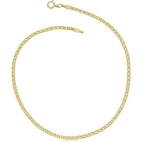 10k Yellow Gold Everyday Anklet Bracelet Minimalist Jewelry for Women (10 inch)
