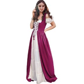فستان Abaowedding عصر النهضة للنساء فستان القرون الوسطى زي القراصنة عصر النهضة فستان أيرلندي أزياء رن فير، أوليفر S/M in Kuwait