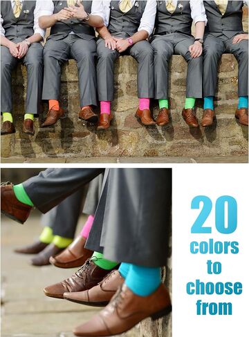 Yaomiao 20 Pairs Boys Solid Dress Socks Colorful Crew Socks Long Socks for Boy Casual Lightweight Cotton Athletic Socks Breathable Socks for Boys Girls in Saudi Arabia