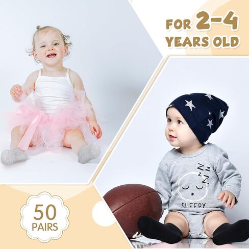 Handepo 50 Pairs Toddler Ankle Socks Low Cut Kids Crew Half Cushion Low Rise Sock Bulk for Babies Boys Girls in Kuwait