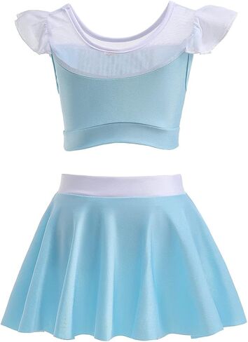 HIHCBF الأميرة قطعتين Tankini ملابس السباحة للفتيات لباس سباحة الكشكشة ملابس السباحة تصفح الشاطئ الصيف السباحة مجموعة البكيني in Kuwait