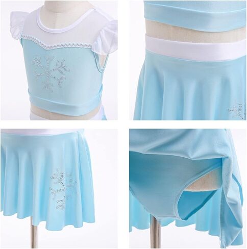 HIHCBF الأميرة قطعتين Tankini ملابس السباحة للفتيات لباس سباحة الكشكشة ملابس السباحة تصفح الشاطئ الصيف السباحة مجموعة البكيني in Kuwait