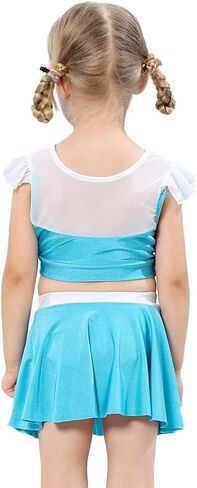 HIHCBF الأميرة قطعتين Tankini ملابس السباحة للفتيات لباس سباحة الكشكشة ملابس السباحة تصفح الشاطئ الصيف السباحة مجموعة البكيني in Kuwait