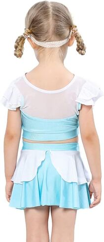 HIHCBF الأميرة قطعتين Tankini ملابس السباحة للفتيات لباس سباحة الكشكشة ملابس السباحة تصفح الشاطئ الصيف السباحة مجموعة البكيني in Kuwait