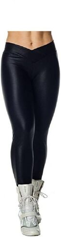 Hupplle Fashion Neon Stretch Skinny Shiny Spandex Leggings Pants in Kuwait