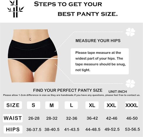 SERISIMPLE Bamboo Women Luxury Underwear Silky Comfy Ultra Soft Briefs Breathable Stretch High&Mid Waist Panties 4 pack in Kuwait