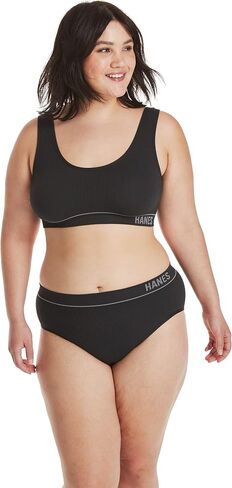 Hanes Women's Originals Seamless Stretchy Ribbed Hi-Leg Bikini Panties Pack, Assorted, 6-Pack in Saudi Arabia