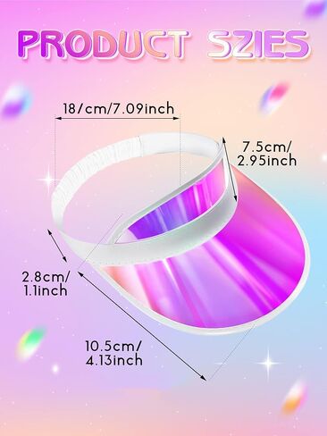 6 Packs Clear Sun Visor Hats Plastic Party Hat UV Protection Golf Cap Unisex PVC Transparent Visor Cap for Women Men in Saudi Arabia