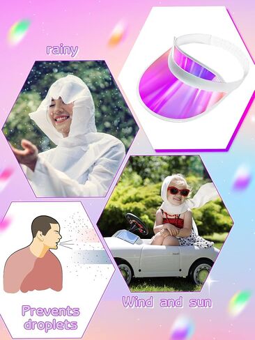 6 Packs Clear Sun Visor Hats Plastic Party Hat UV Protection Golf Cap Unisex PVC Transparent Visor Cap for Women Men in Saudi Arabia