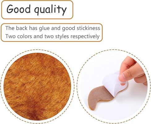 4 Sets Old Man Moustache and Eyebrows Kits, Moustache and Eyebrows Stick on Fake Eyebrows and Moustache Kit for Old Man Dress Up, Grandpa Costume Accessories (Black, Brown) in Kuwait