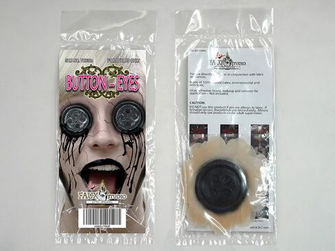 Fxe Faux Studio Black Button-Eyes injury 2-PC Zombie Halloween Latex Prosthetic Appliance. in Kuwait
