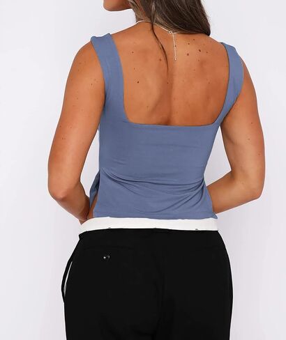 TiulZial Women's Sleeveless Backless Crop Tank Top Sexy Pleated Bustier Sweetheart Neck Strappy Y2K Slits Cropped Tops in Kuwait