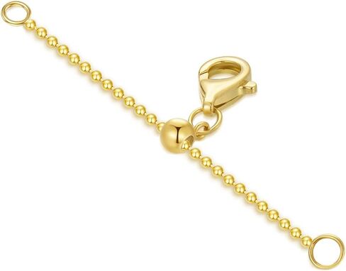 DUGISOWE 14k Gold 1"/1.5"/2"/2.5"/3"/4"/5"/6" سلسلة تمديد سوار القلادة، تمديد قلادة ذهبية 14 قيراط، موسع سلسلة ذهبية متينة قابلة للإزالة، سلسلة تمديد ذهبية قابلة للتعديل لقلادة خلخال in Kuwait