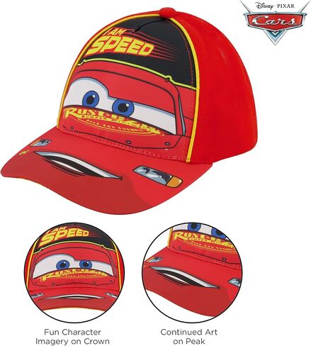 Disney Boys Baseball Cap, Lightning McQueen Adjustable Toddler Hat, Ages 2-4 Or Boy Hats For Kids Ages 4-7 in Saudi Arabia