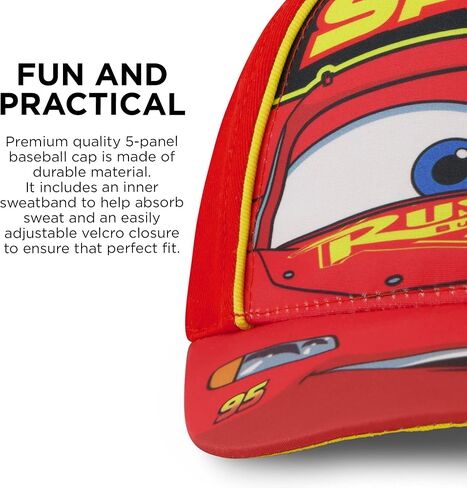 Disney Boys Baseball Cap, Lightning McQueen Adjustable Toddler Hat, Ages 2-4 Or Boy Hats For Kids Ages 4-7 in Saudi Arabia