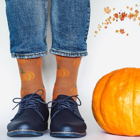 Liitrsh 8 Pairs Thanksgiving Socks Men's Fall Socks Gift Thanksgiving Dress Socks Holiday Novelty Turkey Squirrel Socks for Adult Us Men Size 9-13 in Saudi Arabia
