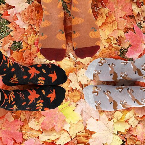 Liitrsh 8 Pairs Thanksgiving Socks Men's Fall Socks Gift Thanksgiving Dress Socks Holiday Novelty Turkey Squirrel Socks for Adult Us Men Size 9-13 in Saudi Arabia