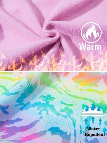 Girls Hooded Rain Jacket Waterproof Raincoat Fleece Lined Coat for Kids in Kuwait