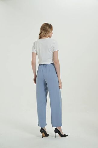 Tronjori Women High Waist Casual Straight Leg Long Dress Pants Wide Leg Trousers Regular Waistband in Kuwait