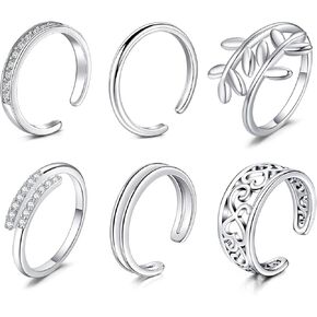 Longita قابل للتعديل تو خواتم للنساء المفصل الذيل حلقة بسيطة مفتوحة الفرقة زهرة أصابع مشتركة هيبوالرجينيك الصنادل مجوهرات للقدم in Kuwait