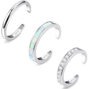 Jstyle 3PCS 14K Gold Filled Toe Rings for Women Adjustable Silver Gold Toe Ring Set Cute Opal CZ Daisy Flower Toe Rings Open Band Hawaiian Beach Summer Foot Jewelry for Women in Saudi Arabia