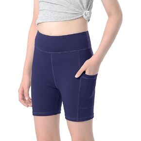 MERIABNY Girls Bike Shorts Athletic Shorts with Pockets for Dance Running Tumbling Aged 6-13 in Kuwait