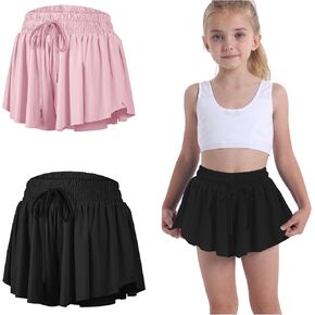3 Pack Butterfly Flowy Shorts Skirts for Girls Tennis Cheer Stuff Athletic Preppy Running Sports Skirt for Teen Girls in Saudi Arabia