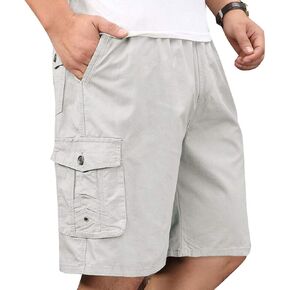 شورت رجالي من XinnanDe مصنوع من القطن خفيف الوزن وفضفاض وخصر مرن بالكامل من نسيج قطني طويل مع رباط in Kuwait