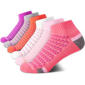 Reebok Girls' Quarter Socks - 6 Pack Performance Cushioned Comfort Quarter Cut Ankle Socks - Athletic Socks for Girls in Saudi Arabia