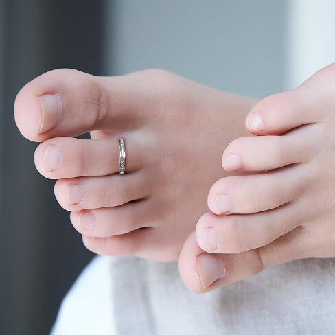 Longita قابل للتعديل تو خواتم للنساء المفصل الذيل حلقة بسيطة مفتوحة الفرقة زهرة أصابع مشتركة هيبوالرجينيك الصنادل مجوهرات للقدم in Kuwait