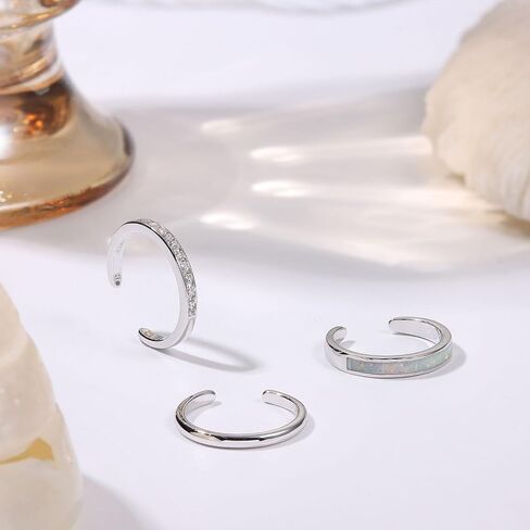 jstyle 3pcs 14k الذهب شغل خواتم اصبع القدم للنساء قابل للتعديل الفضة الذهب اصبع القدم مجموعة لطيف أوبال تشيكوسلوفاكيا ديزي زهرة اصبع القدم خواتم مفتوحة الفرقة هاواي شاطئ الصيف مجوهرات القدم للنساء in Saudi Arabia