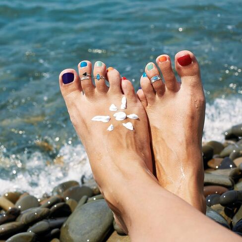 Subiceto 48Pcs Open Toe Rings Set for Women Teens Adjustable Vintage Retro Toe Rings Bohemian Finger Tail Ring Summer Beach Foot Jewelry Gold Sliver Tone in Saudi Arabia
