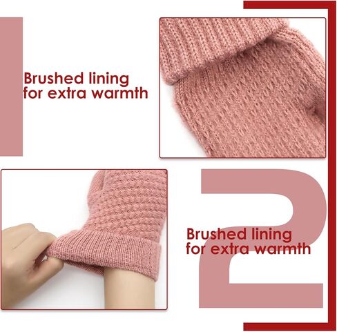 3 عبوات من قفازات الشتاء للنساء، قفازات شتوية تعمل باللمس، قفازات شتوية دافئة للنساء مع أساور معصم سميكة in Kuwait