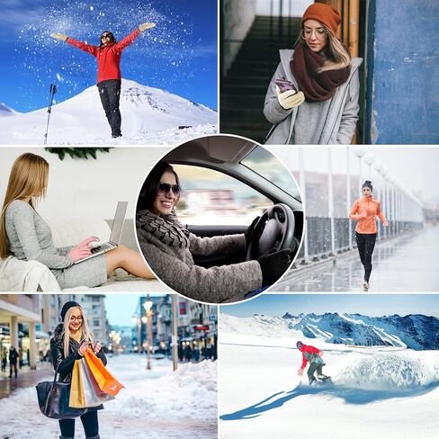 3 عبوات من قفازات الشتاء للنساء، قفازات شتوية تعمل باللمس، قفازات شتوية دافئة للنساء مع أساور معصم سميكة in Kuwait