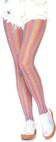 Leg Avenue Women's Americana Rainbow Striped Fishnet Tights in Kuwait