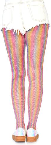 Leg Avenue Women's Americana Rainbow Striped Fishnet Tights in Kuwait