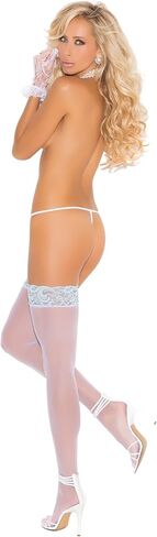 Elegant Moments Sexy Womens Fashion Sheer Nylon Thigh High Stockings with Baby Blue Top in Saudi Arabia