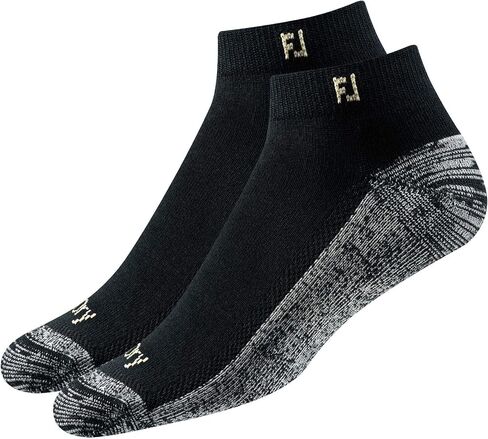 FootJoy Men's ProDry Sport 2-Pack Socks, Black, Fits Shoe Size 7-12 in Saudi Arabia