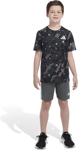 adidas Boys' Big Short Sleeve Cotton Allover Bos T-Shirt in Saudi Arabia
