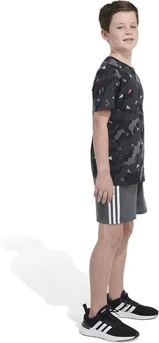 adidas Boys' Big Short Sleeve Cotton Allover Bos T-Shirt in Saudi Arabia