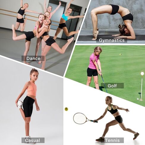 MERIABNY Girls Bike Shorts Athletic Shorts with Pockets for Dance Running Tumbling Aged 6-13 in Kuwait