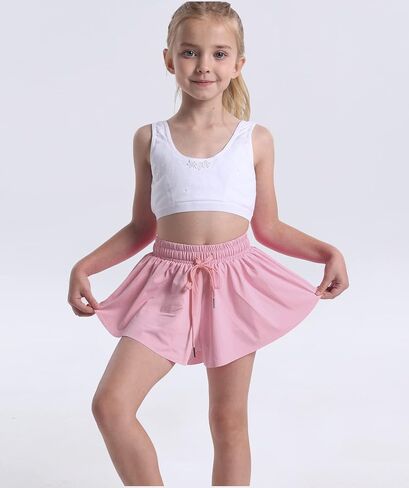 3 Pack Butterfly Flowy Shorts Skirts for Girls Tennis Cheer Stuff Athletic Preppy Running Sports Skirt for Teen Girls in Kuwait