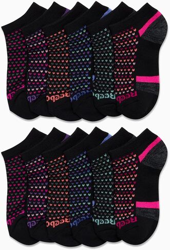 Reebok Girl's Cushioned Comfort No-Show Ankle Low Cut Socks (12 Pack) in Kuwait