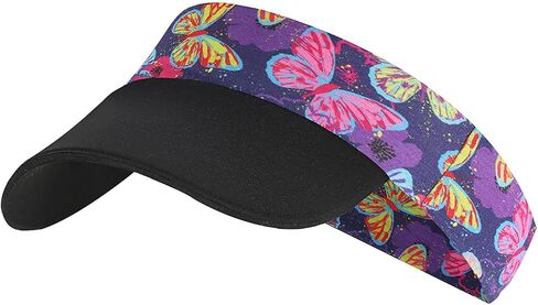 Girls Sports Stretchy Visor Foldable Athletic Sun Visor, Priting Headband with Visor Kids Summer Cooling Cap for Tennis, Golf in Saudi Arabia