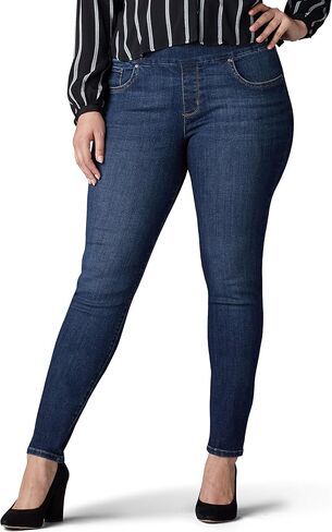 Lee Women's Plus Size Sculpting Slim Fit Skinny Leg Pull on Jean in Saudi Arabia