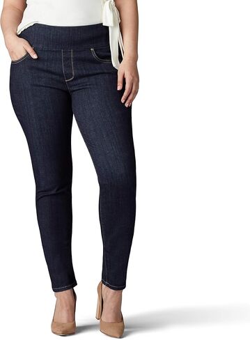 Lee Women's Plus Size Sculpting Slim Fit Skinny Leg Pull on Jean in Kuwait