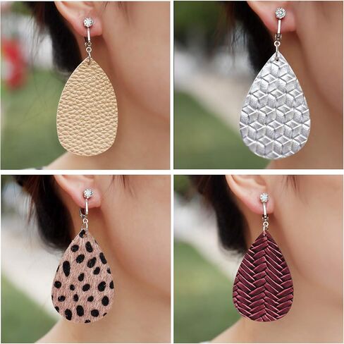 مجموعة من 9 أزواج من الأقراط الأنيقة للنساء - أقراط متدلية على شكل قطرة دموع للنساء in Kuwait